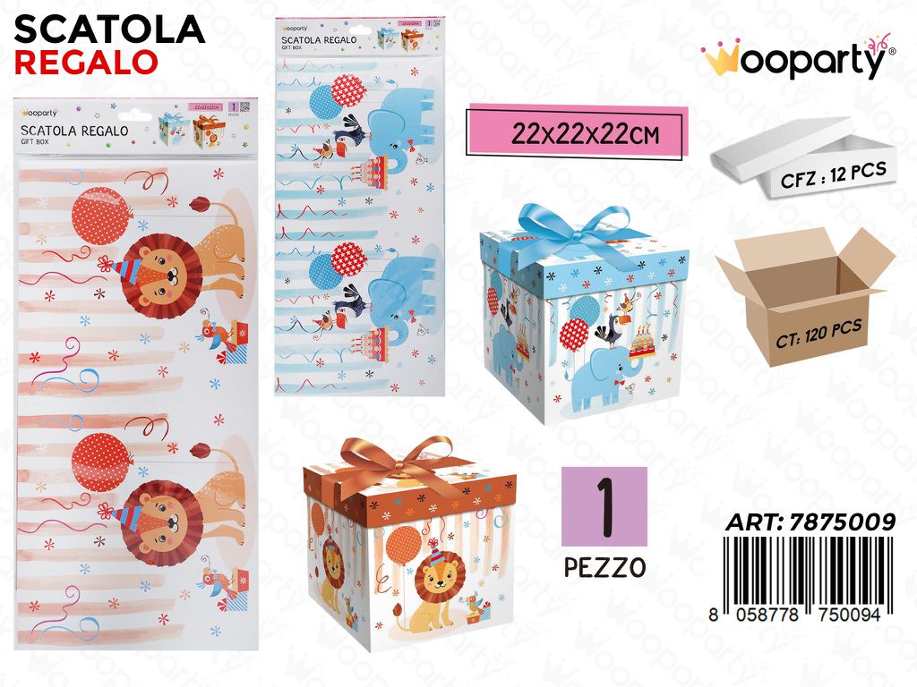 Wooparty Scatola Regalo B.compl. ASS.22*22*22CM