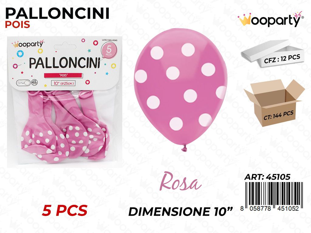 Palloncini Rosa Pois 10 5PCS