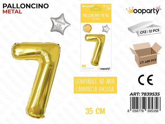 Palloncino Oro Metal 35CM N. 7