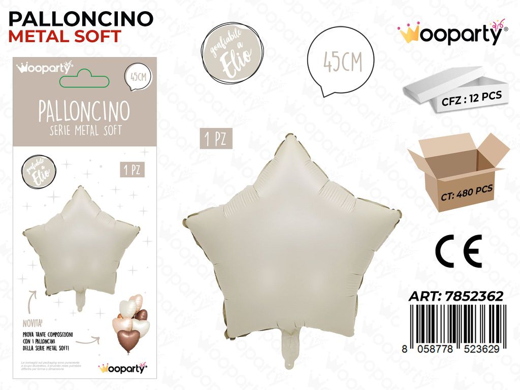Wooparty Palloncino Metal Soft Stella 45CM