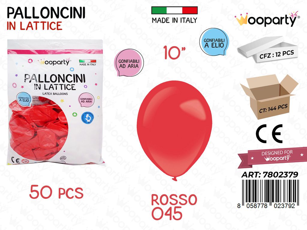 Wooparty Palloncini Lattice Rosso 10 50PCS