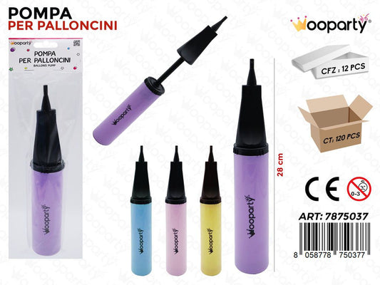 Wooparty Pompa per Palloncini Ass. 28CM