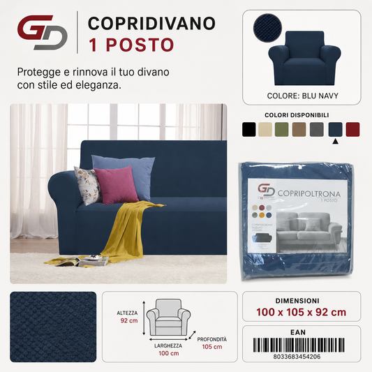 Copridivano Elasticizzato Elisa 1 Posti 210G