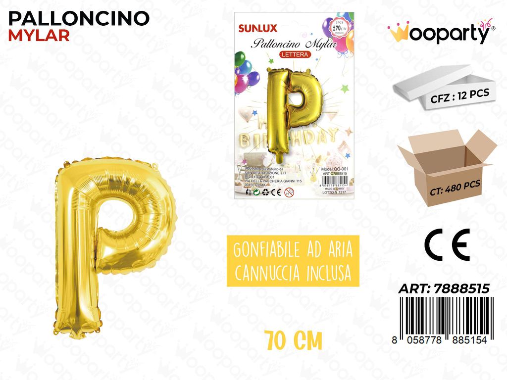 Palloncino Metal Oro Let. P 70CM