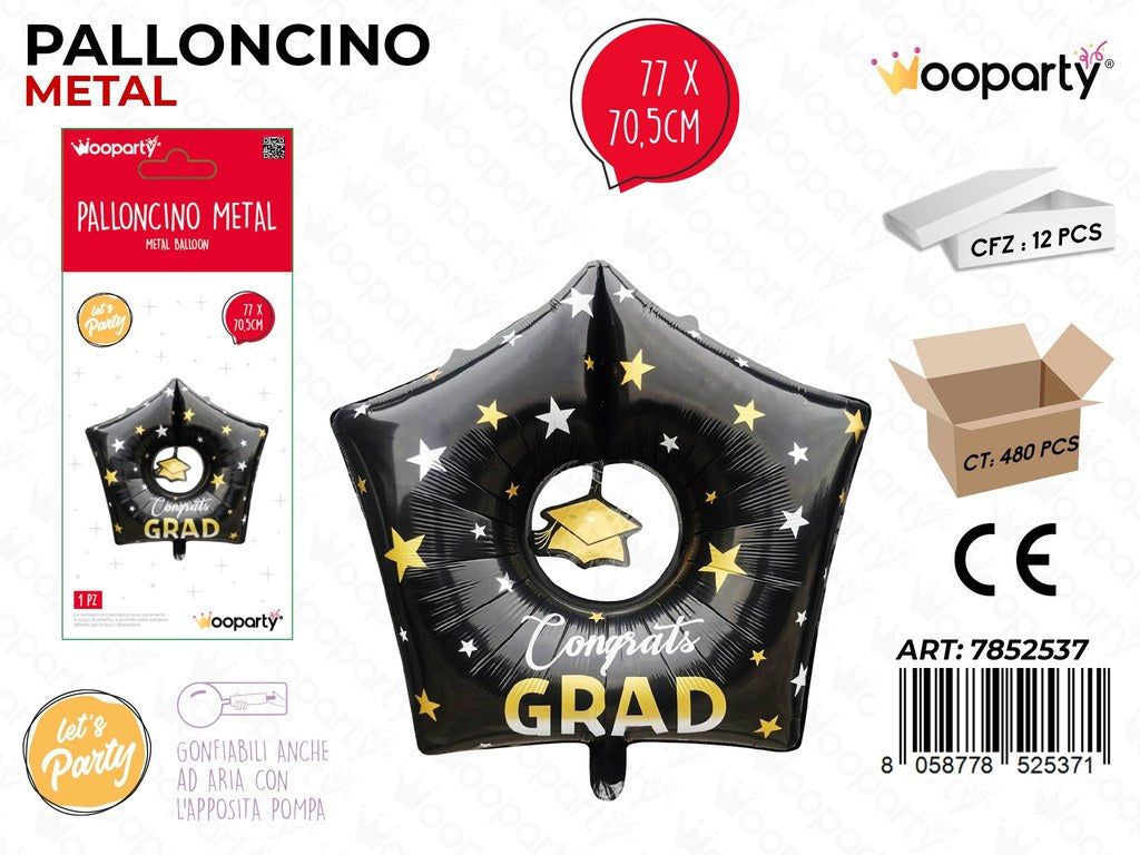Wooparty Palloncino Metal Laurea 3D 77*70.5CM