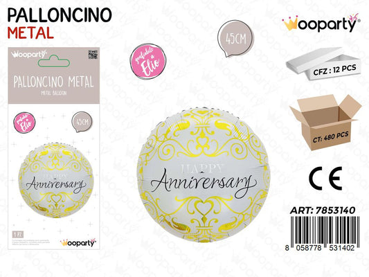 Wooparty Palloncino Happy Anniversary 45CM