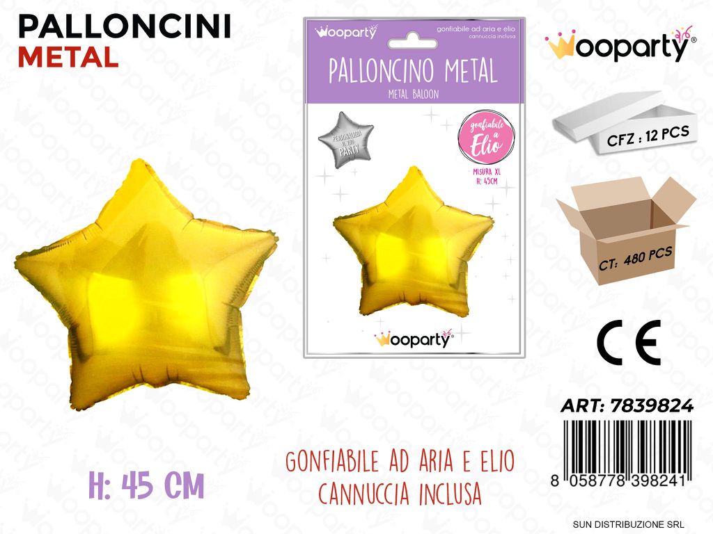 Palloncini Metal Stella Oro 45CM