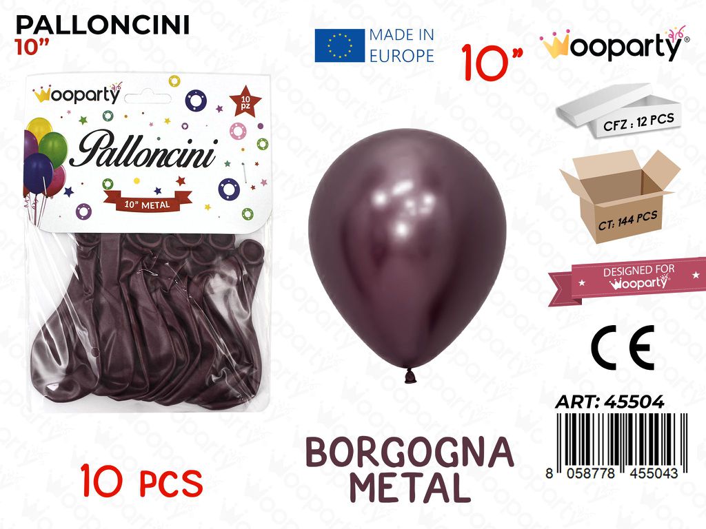 Palloncini Borgogna Metal 10 10PCS