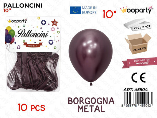 Palloncini Borgogna Metal 10 10PCS