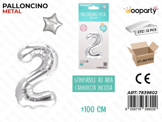 100CM Palloncino Mylar Arg Num. 2