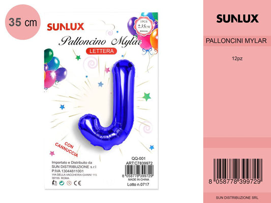Palloncino Mylar Blu Lettera J