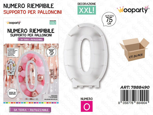 Wooparty Num. Riempibile Pallonc. N.0 75CM