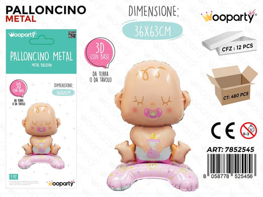 Wooparty Palloncino Metal 3D 36*63CM