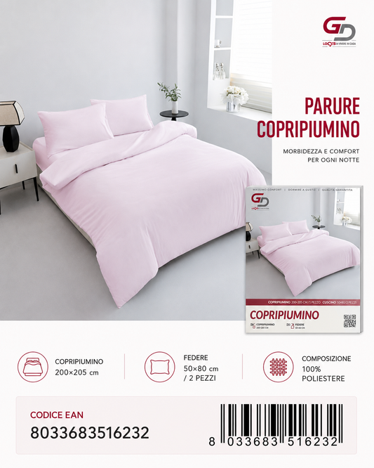 Parure Copripiumino Copripiumino+2 Federe Cuscino 200*205Cm 50*80+20Cm