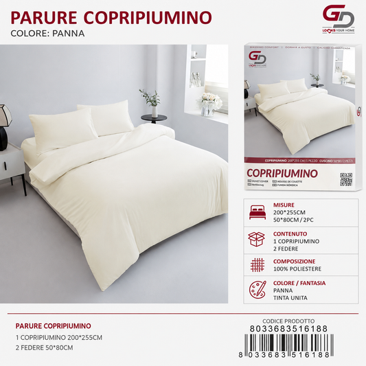 Parure Copripiumino Copripiumino+2 Federe Cuscino 200*255Cm 50*80+20Cm