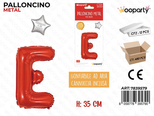 Palloncino Rosso Metal 35CM L. E