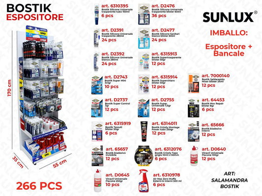 Esp. Salamandra Bostik 55*35*170CM 266PCS Ass.