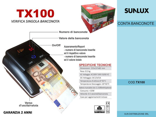 Verifica Singola Banconota TX100