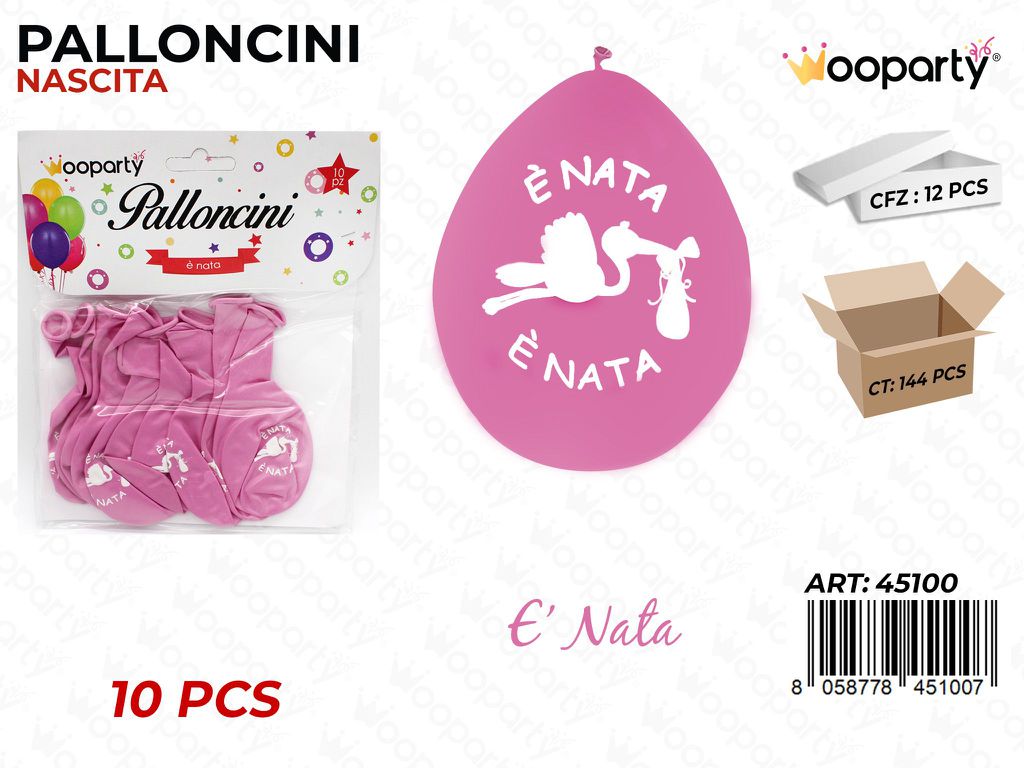 Palloncini È Nata Rosa 10PCS