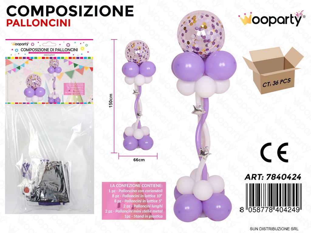 Comp. di Palloncini Viola 66*150CM