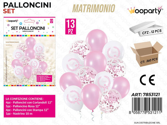 Set Palloncini Matrimonio 13PCS Ass.