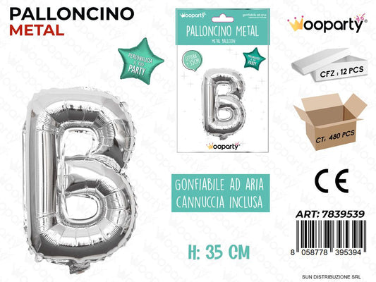 Palloncino Argento Metal 35CM L. B