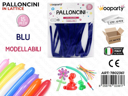 Palloncini Modellabili Blu 15PCS