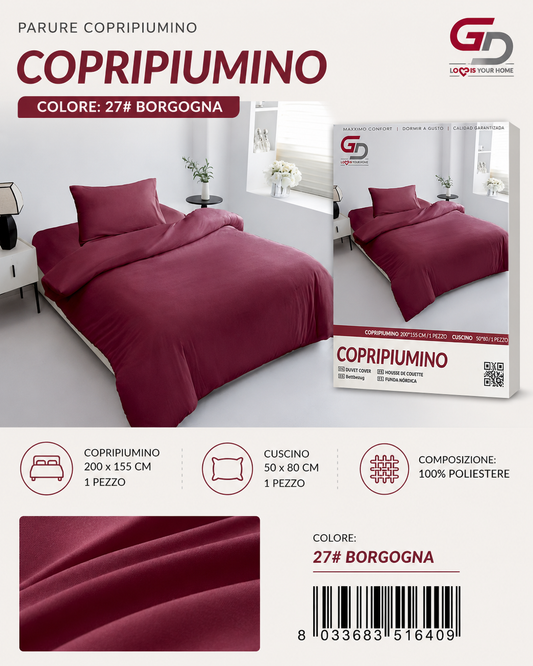 Parure Copripiumino Copripiumino+1 Federa Cuscino 200*155Cm 50*80+20Cm