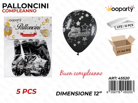 Palloncini B. Compl. Arg. Metal 12 -5PCS