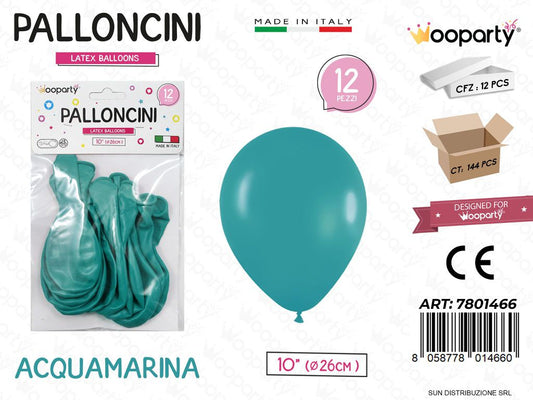 Palloncini Acquamarina 10 D.26CM 12PCS