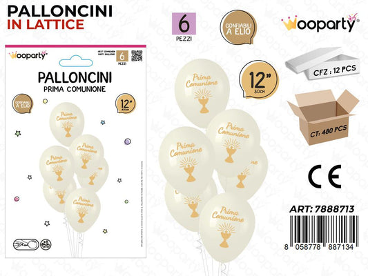 Palloncini Comunione Bianco Perla 12 6PCS
