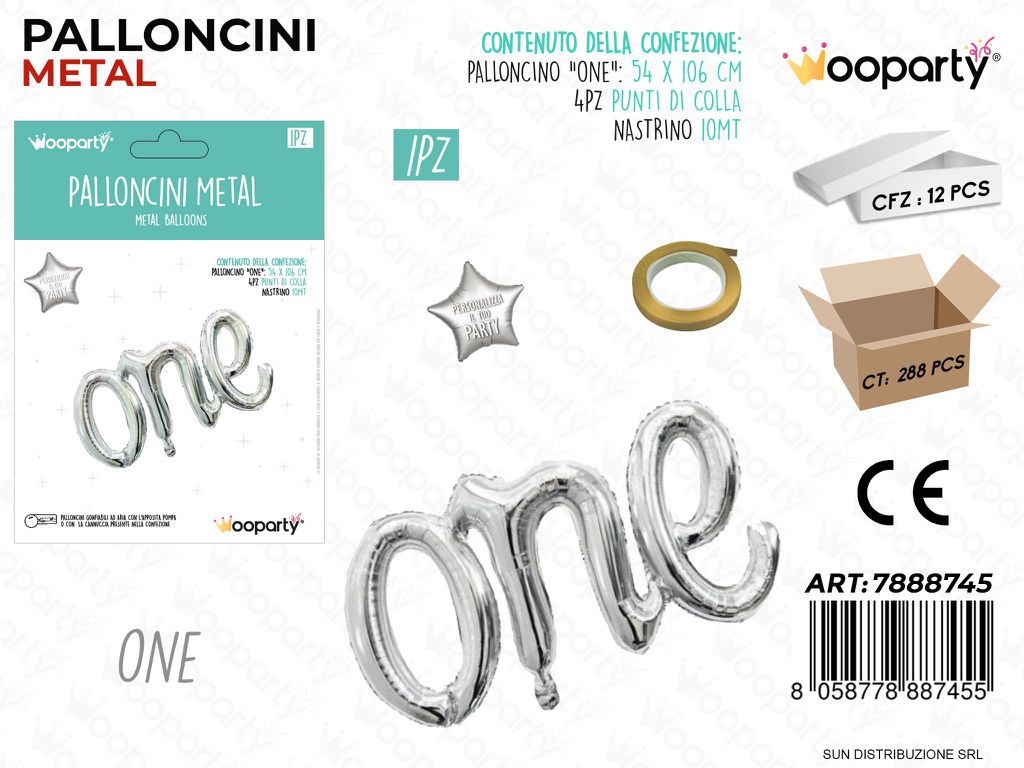 Palloncini Metal One Argento