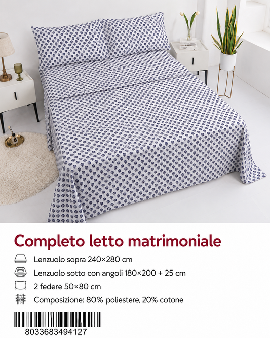 Set Di Lenzuola Singolo 160X280+90X200+50X80 Mz 301-Ltm