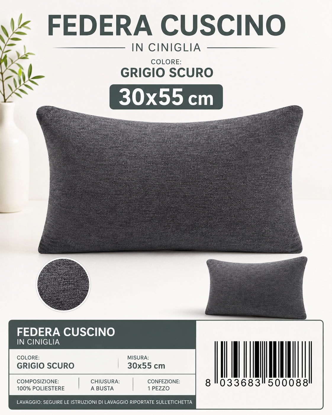 Federa Per Cuscino 30*55Cm