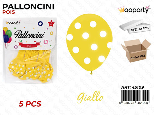 Palloncini Giallo Pois 10 5PCS