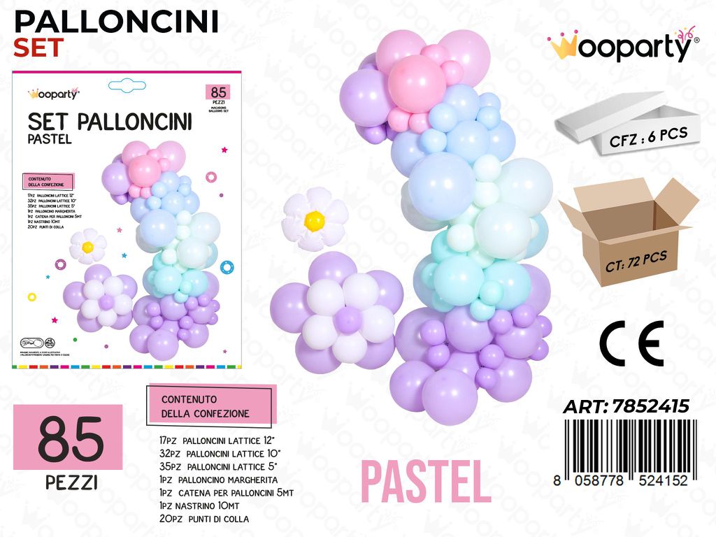 Set Palloncini Pastel 85PCS Ass. / Pz da 6
