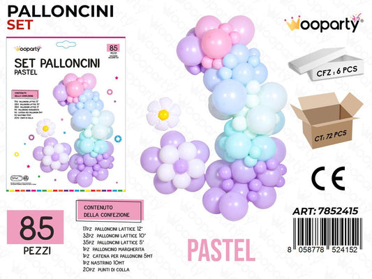Set Palloncini Pastel 85PCS Ass. / Pz da 6