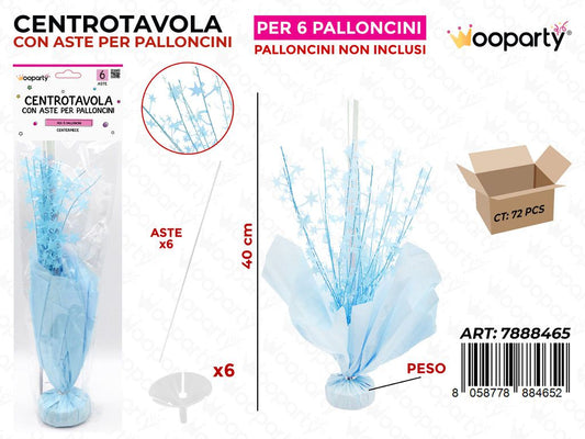Centro Tavola c/ Aste per Palloncini Cel. 40CM