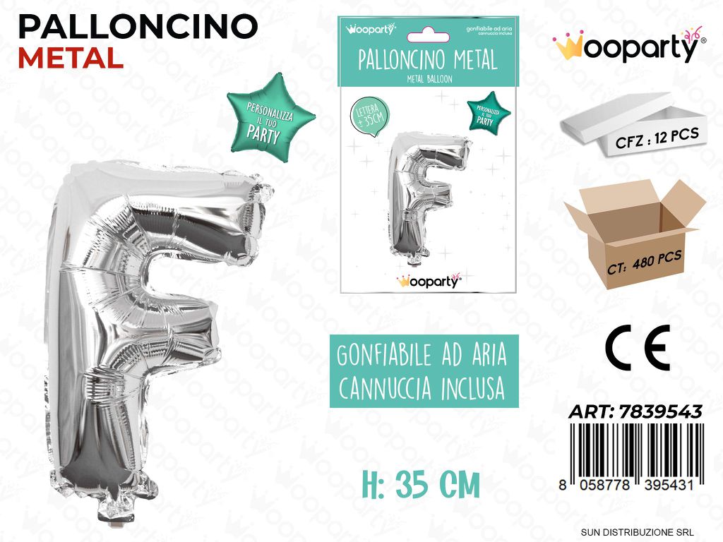 Palloncino Argento Metal 35CM L. F