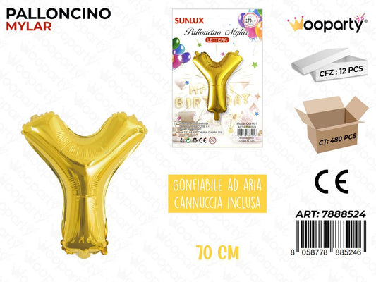 Palloncino Metal Oro Let. Y 70CM