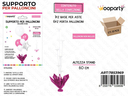 Wooparty Supporto Palloncini Fucsia 60CM