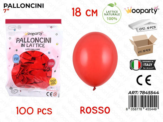 Palloncino Rosso 18CM 100PCS
