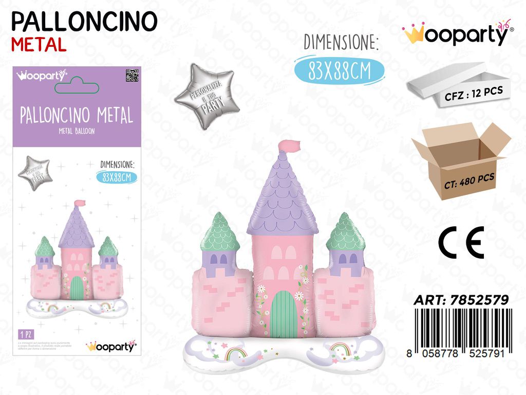 Wooparty Palloncino Metal Castello 83*88CM