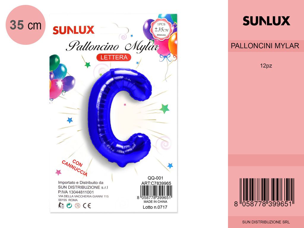 Palloncino Mylar Blu Lettera c