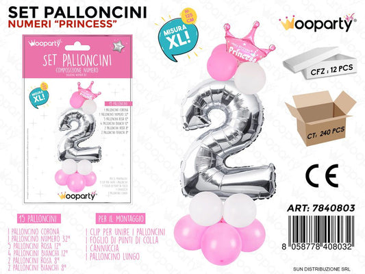 Set Palloncini N.2 Princess 15PCS ASS.125CM