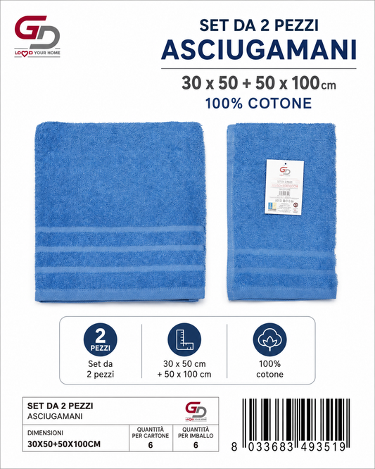 Set Of 2 Pcs Medium Blue 30X50 + 50X100 16/S Ring 380