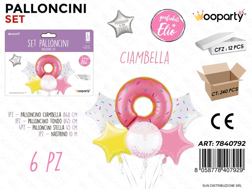 Set Palloncini Ciambella 6PCS Ass.