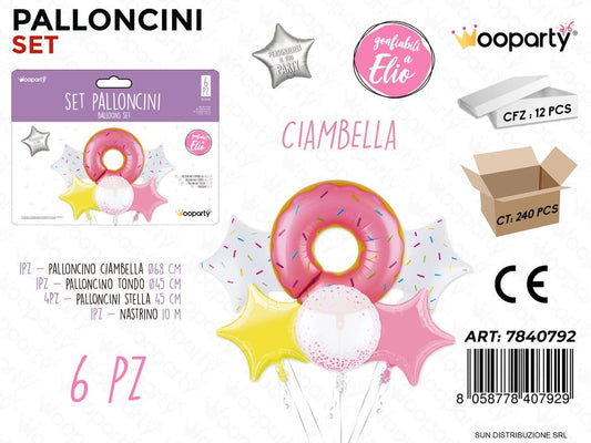 Set Palloncini Ciambella 6PCS Ass.