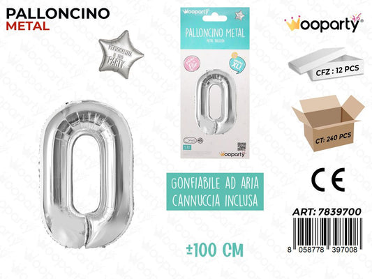 100CM Palloncino Mylar Arg Num. 0