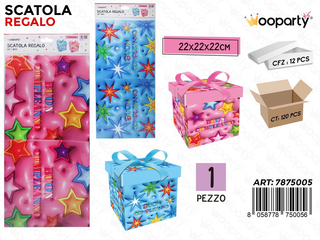 Wooparty Scatola Regalo B.compl. Ass. 22*22*22CM